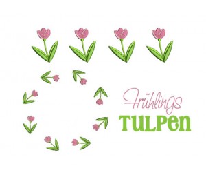 Stickdatei Tulpenkranz & Tulpenbordüre